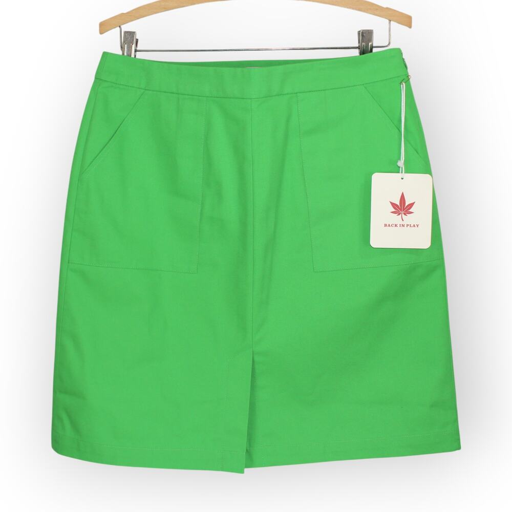 BOAST Sz2 Twill Market Skirt KellyGreen Canvas KneeLength Golf CountryClub
